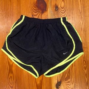 Neon green and black Sri-fit Nike shorts